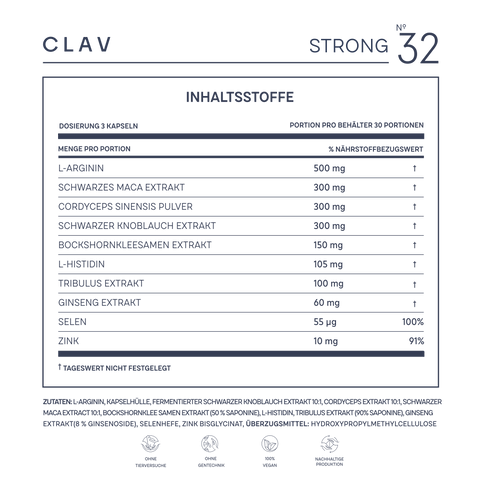 STRONG | Schwarzes Maca Kapseln mit Tribulus